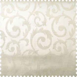 Cream color traditional design texture finished surface shiny swirls pattern polyester main curtain